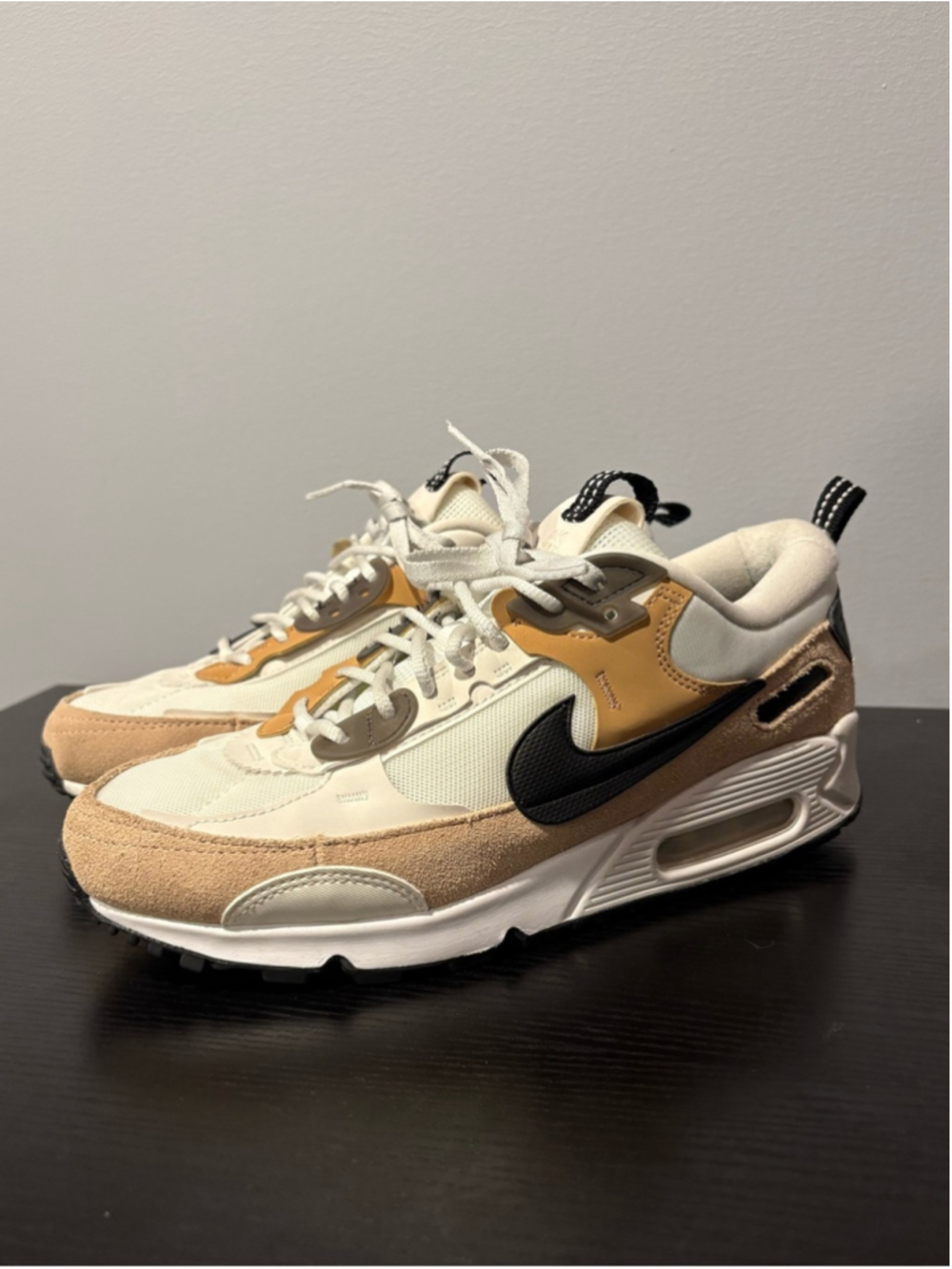 Nike Air Max 90 Futura Beige Black Sail Women’s US 9 Excellent Condition